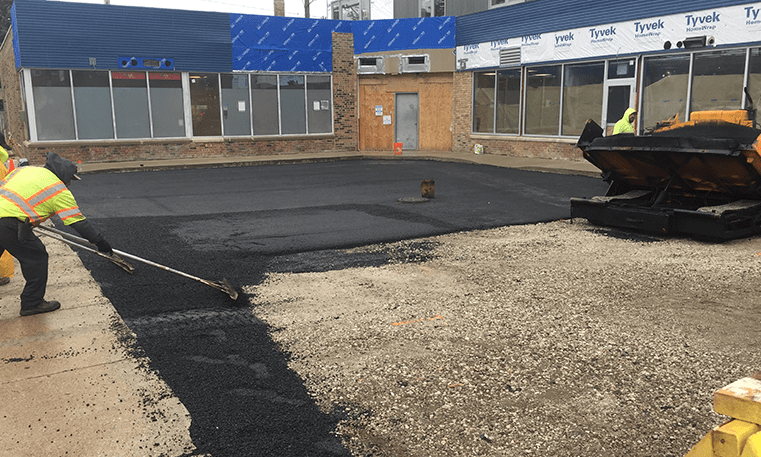 parking lot getting repaired