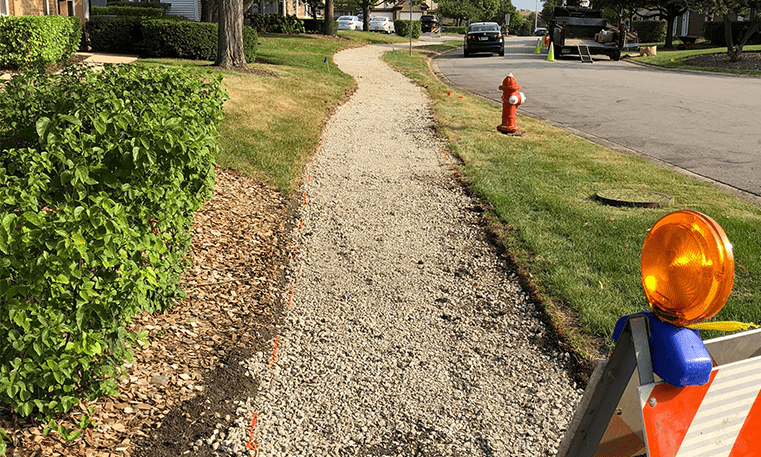 gravel sidewalk