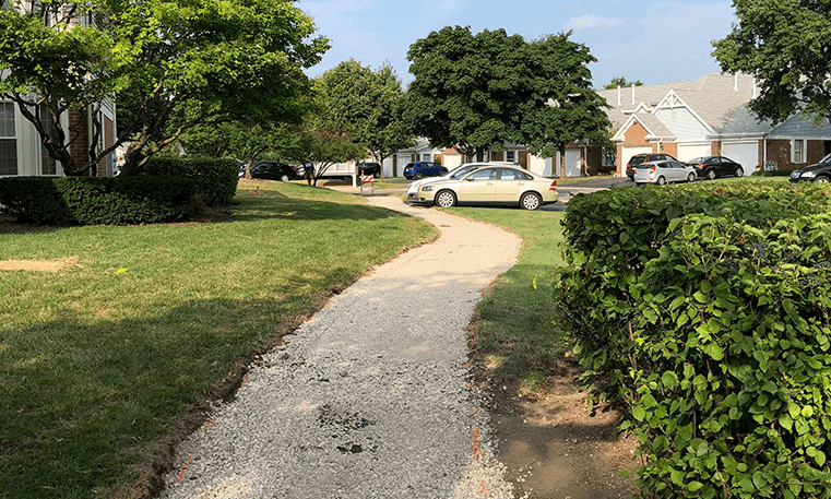 before asphalt sidewalk