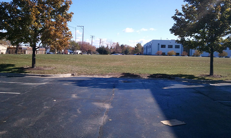 parking lot space before construction