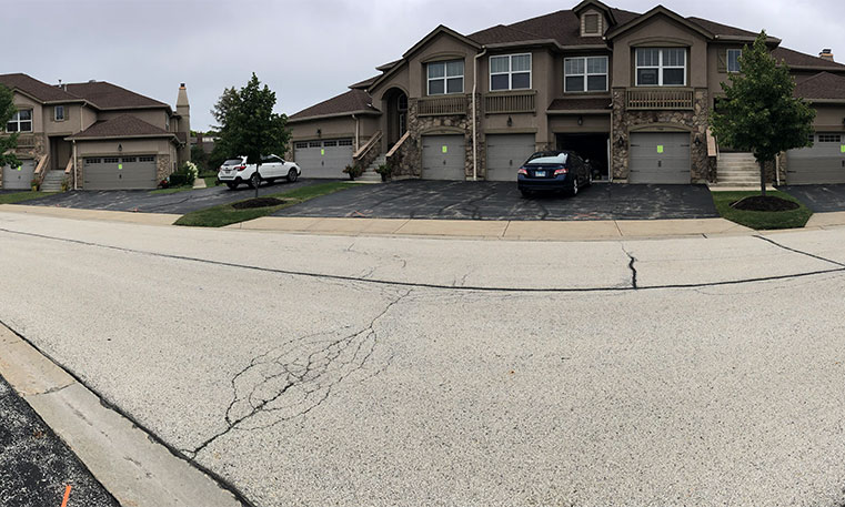 home driveway before asphalt replacement