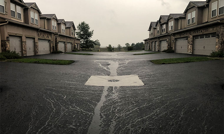 home driveway before asphalt replacement