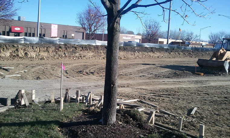 parking lot under construction