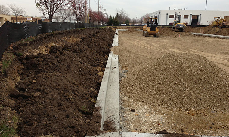 construction site with equipment