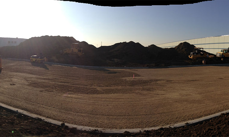 unpaved lot at construction site