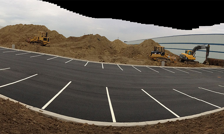 finished asphalt parking lot