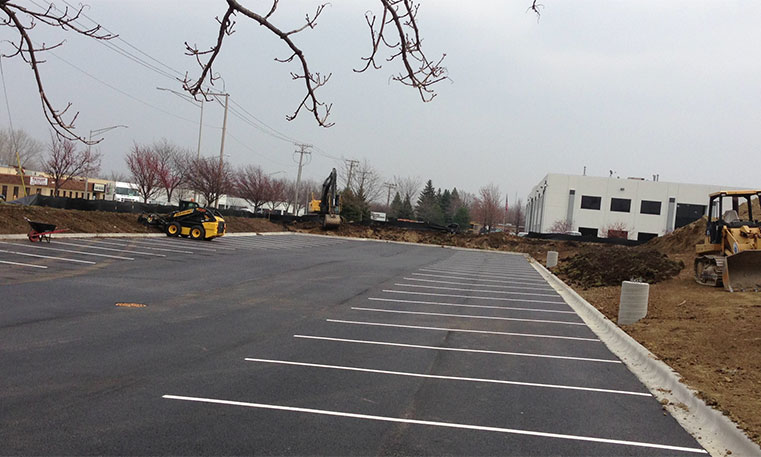 finished asphalt parking lot