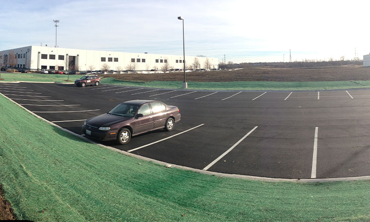 finished asphalt parking lot
