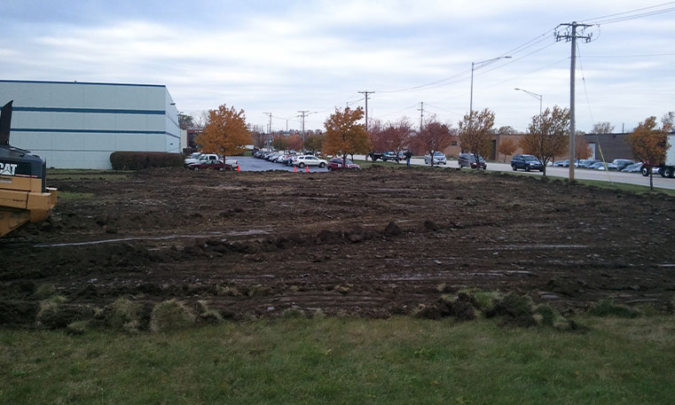 parking lot during construction process