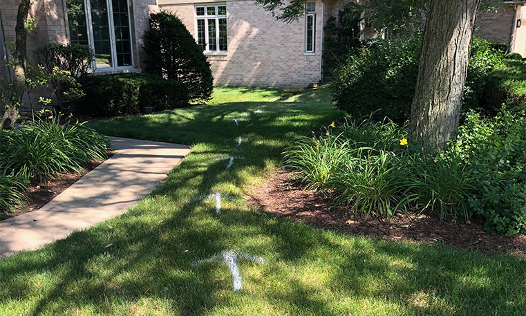 sidewalk leading up to house before concrete replacement