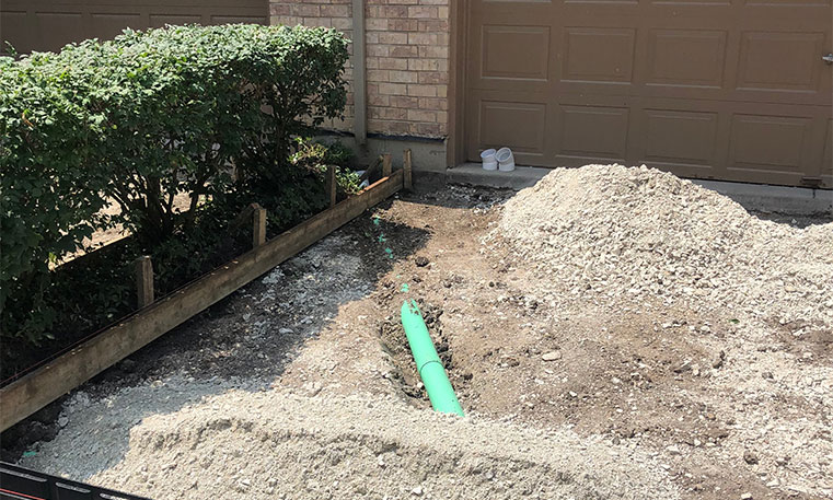 driveway during concrete removal