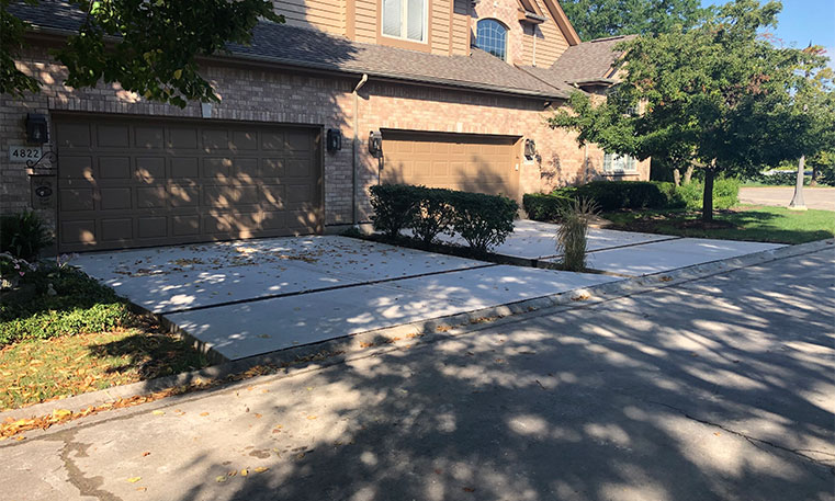 driveway after concrete replacement