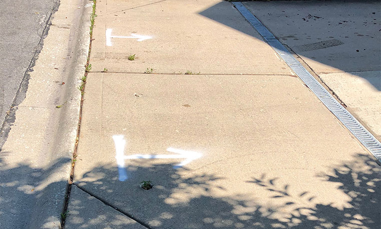 damaged sidewalk concrete