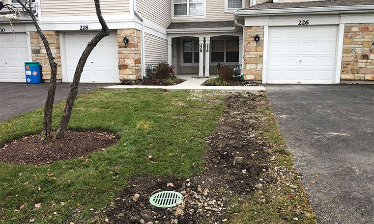 front yard of home after sidewalk and stoop replacement