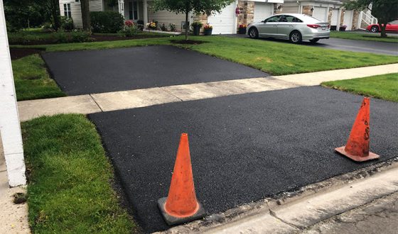 parking lot asphalt after replacement