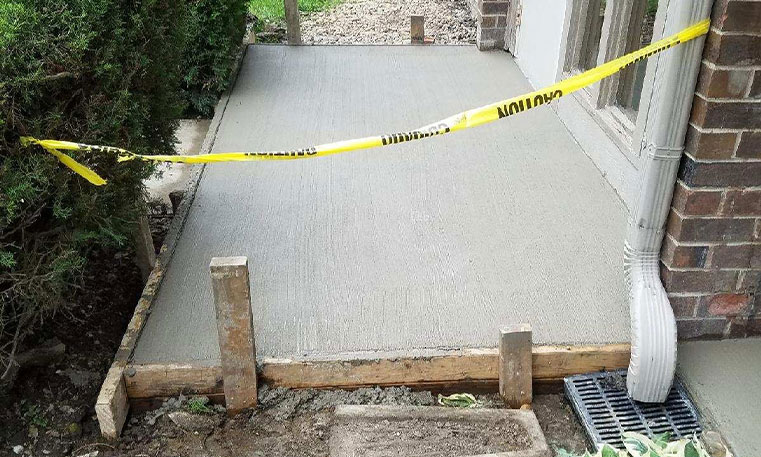 patio concrete after replacement