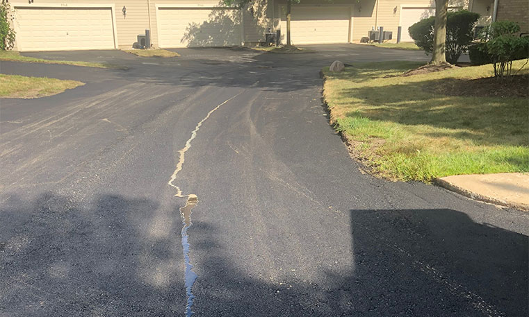 townhome street after asphalt replacement
