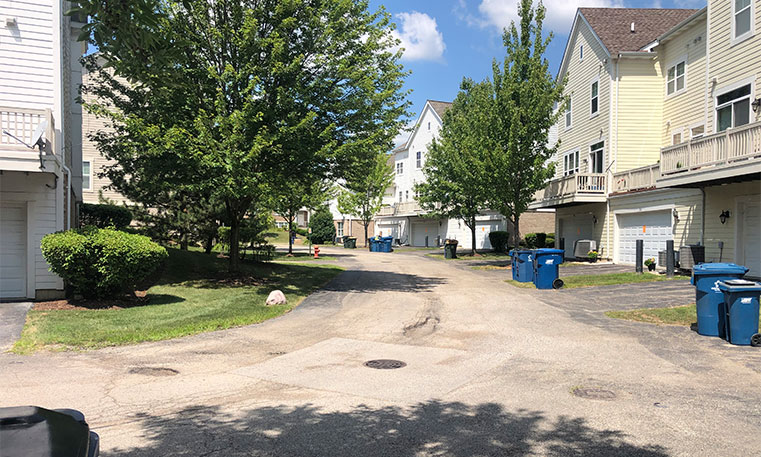 townhome street prior to asphalt replacement