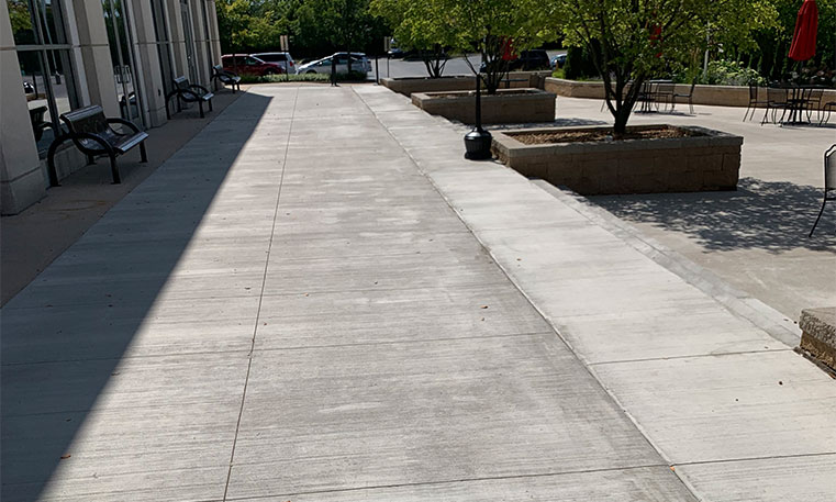 finished sidewalk and curb in front of the westin hotel