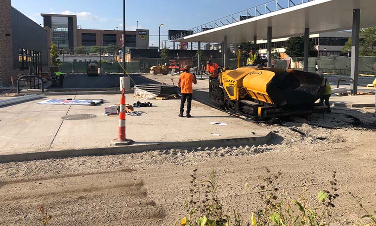 curb and asphalt installation process