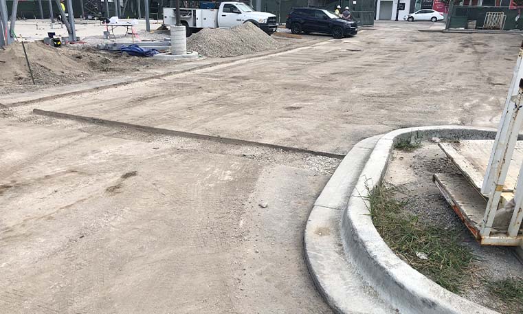 concrete curb installation